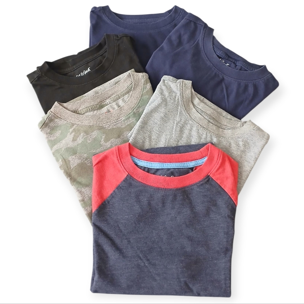 LOT OF 6 CAT & JACK BOY'S SHORT SLEEVE  T-SHIRT. SIZE L(12/14)